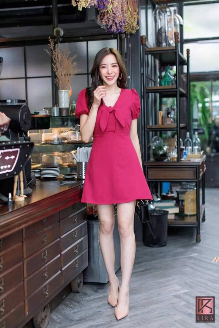 งานป้ายลบKira-มินิเดรสแขนตุ๊กตา