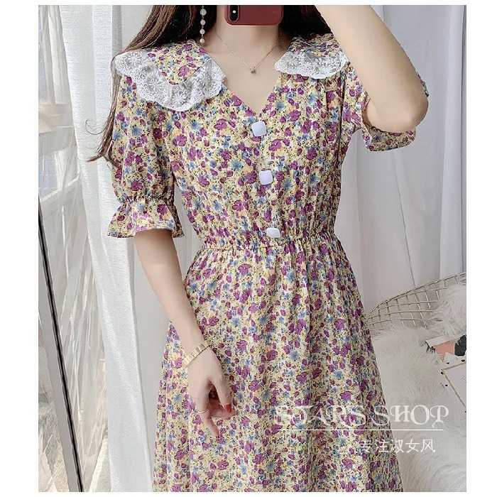 เดรสลายดอกน่ารักลบเนื้อผ้าเบาใส่สบายค่ะ