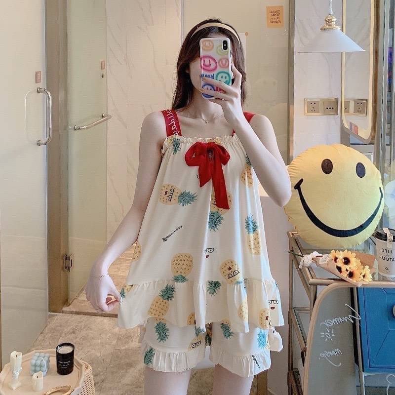 ชุดนอนลายน่ารักลบผ้าเด้ง-งานผ้านุ่มใส่สบายค่า