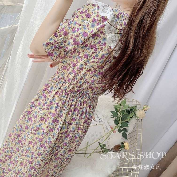 เดรสลายดอกน่ารักลบเนื้อผ้าเบาใส่สบายค่ะ