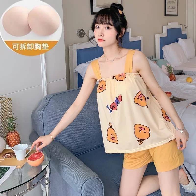 ชุดนอนลายน่ารักลบผ้าเด้ง-งานผ้านุ่มใส่สบายค่า