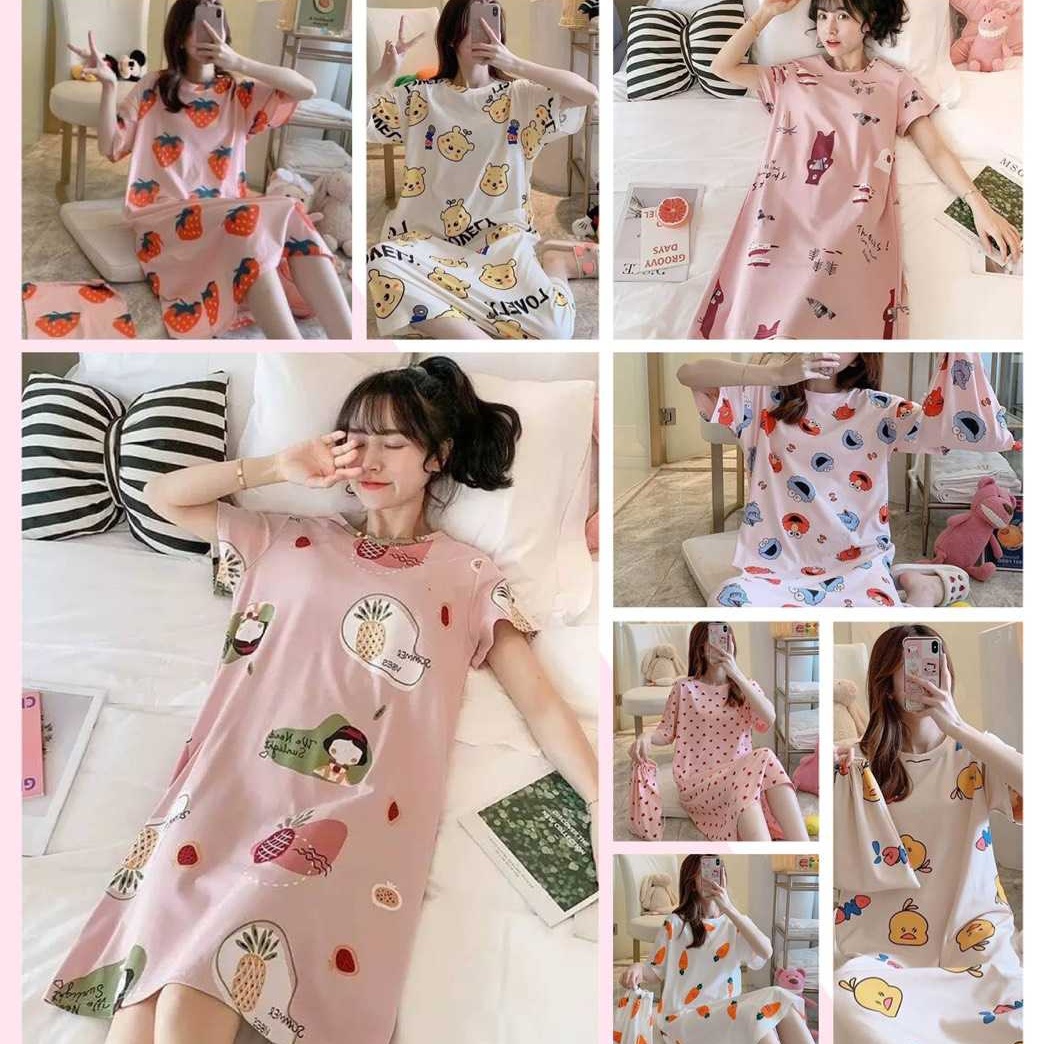 ชุดนอนกระโปรงลบลายน่ารักๆ-ใส่สบาย