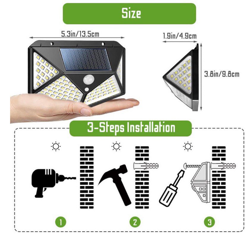 ไฟติดผนังรั้วบ้านลบทางเดิน-หน้าบ้านหรือภายในบ้าน-ไฟโซล่าเซลล์