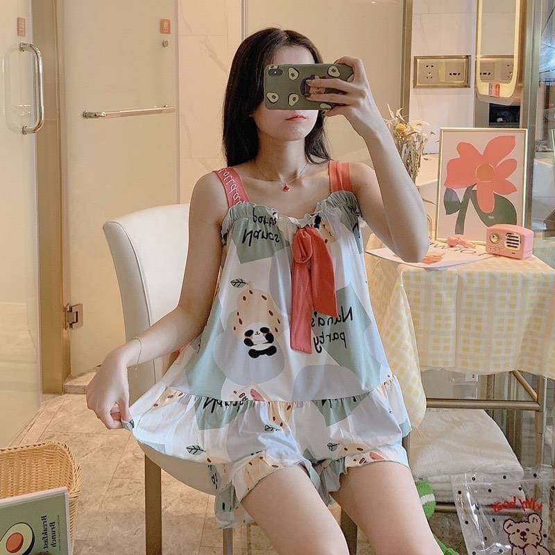 ชุดนอนลายน่ารักลบผ้าเด้ง-งานผ้านุ่มใส่สบายค่า